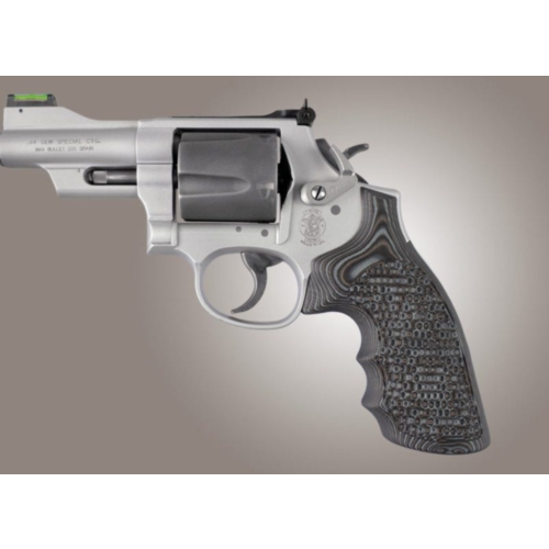 Hogue Grips, S&W K or L Frame, Round Frame Conversion, G10 Piranha, Grey