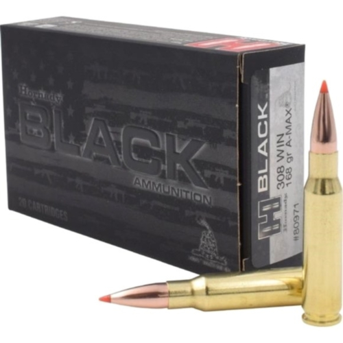 Hornady Ammo, 308 Win 168 Grain A-MAX, BLACK, 20 Rounds — RDSC