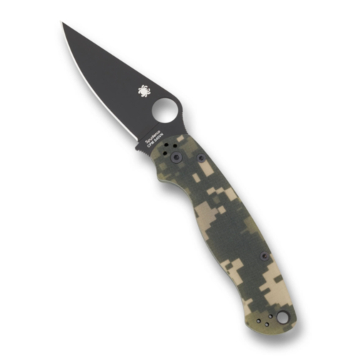 Spyderco Para Military 2, Digital Camo, G-10 Black Blade, PlainEdge
