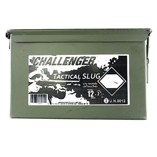 Challenger Ammo, 12GA Tactical Slug, 2-3/4" 1oz Low Recoil, 175 Round Steel Ammo Box — RDSC
