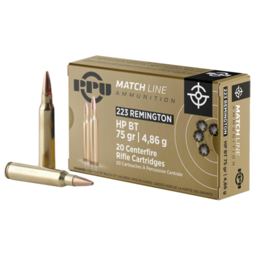 PPU Ammo, 223 Rem 75 Grain Match HPBT, 20 Rounds — RDSC