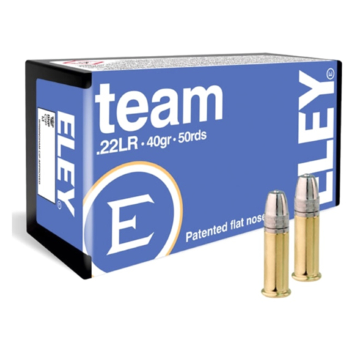 Eley Team Ammo, 22LR 40 Grain Flat Nose, 50 Rounds