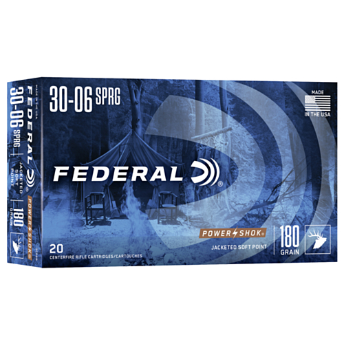Federal Ammo, 30/06 Springfield 180 Grain Power-Shok SP, 20 Rounds — RDSC
