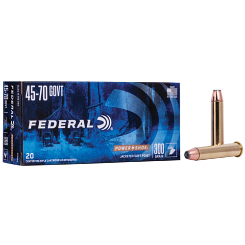 Federal Ammo, 45-70 Gov't, 300 Grain Power-Shok SP, 20 Rounds — RDSC