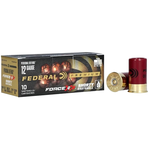Federal Ammo, Force X2 Shorty, 12 Ga, 1-3/4”, 00 Buckshot 6 Pellet, 10 Rounds