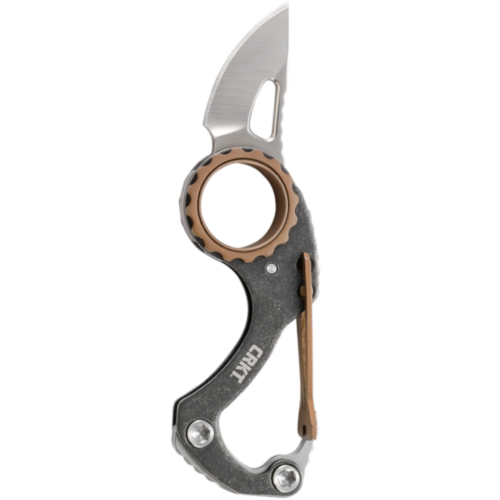 CRKT Compano Carabiner, 5Cr15MoV Drop Point, Bronze