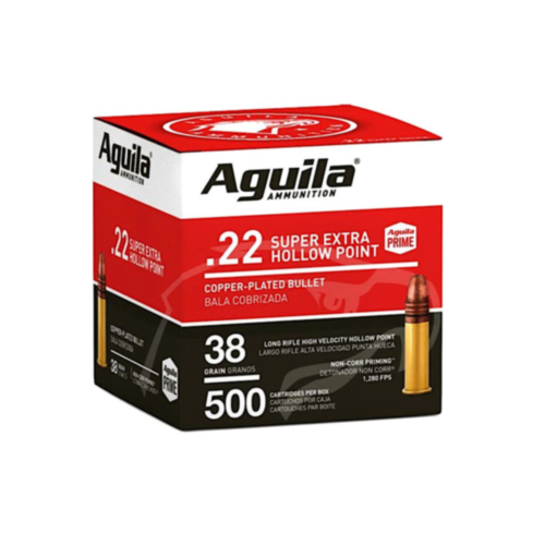 Aguila Ammo, 22LR 38 Grain, High Velocity, HP, 500 Rounds — RDSC