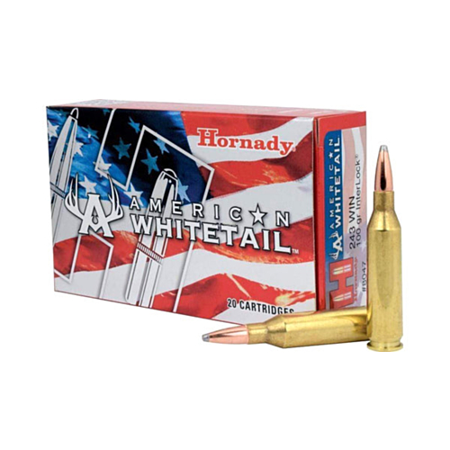 Hornady Ammo, 243 Win 100 Grain Interlock SP, American Whitetail, 20 Rounds — RDSC