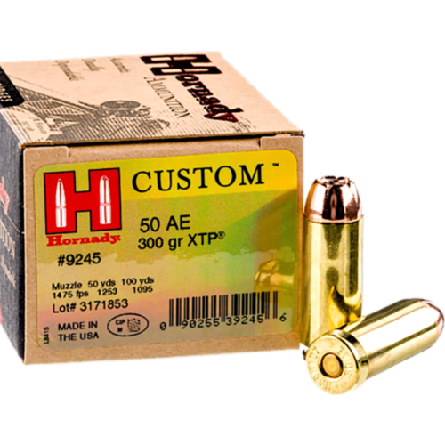 Hornady Ammo, 50 AE 300 Grain XTP, Custom, 20 Rounds