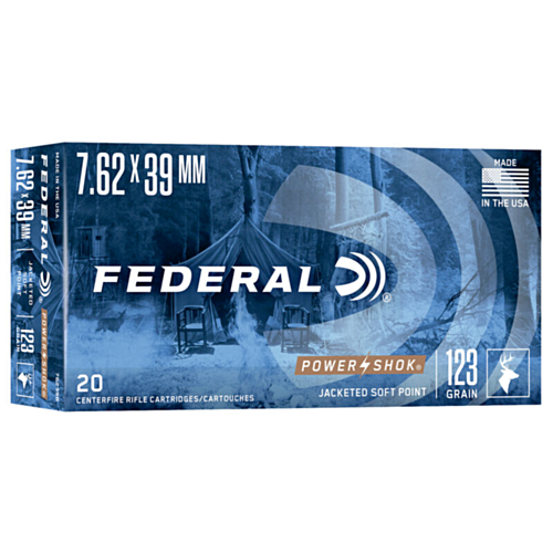 Federal Ammo, 7.62X39 123 Grain Power-Shok SP, 20 Rounds