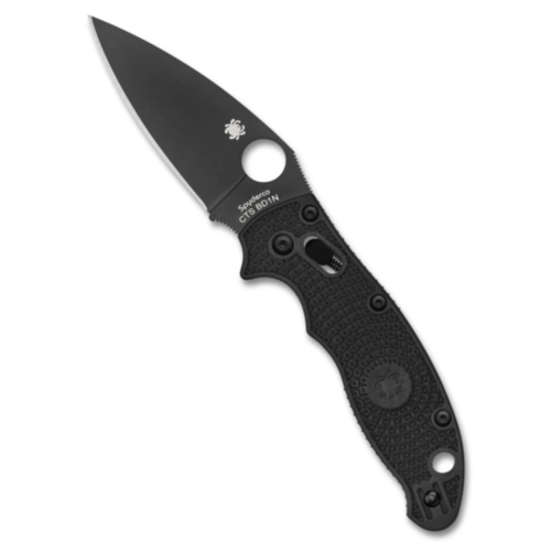 Spyderco Manix 2, Black, Light Weight, CTS BD1N, PlainEdge, DLC