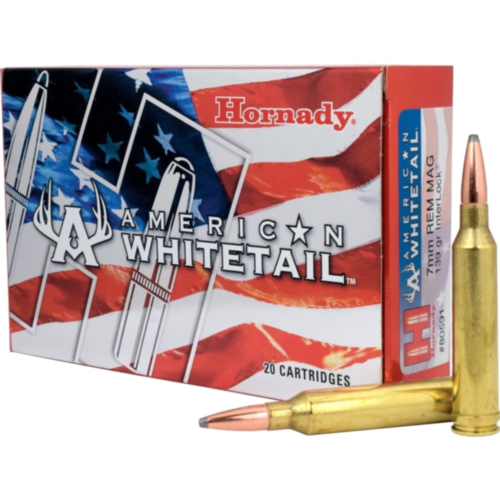 Hornady Ammo, 7mm Rem Mag 139 Grain Interlock SP, American Whitetail, 20 Rounds — RDSC