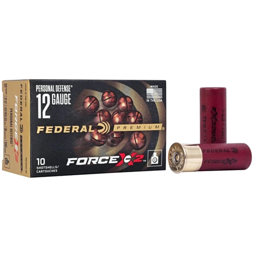 Federal Ammo, Force X2, 12 Ga, 2-3/4”, 00 Buckshot 9 Pellet, 10 Rounds