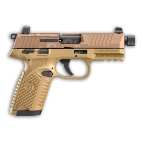 FNH, FN502 Tactical, 4.60" Threaded Barrel, Optic Ready, FDE, 22LR — RDSC