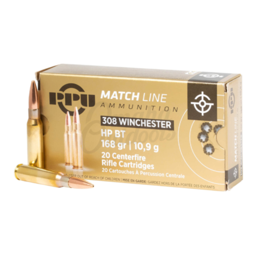 PPU Ammo, 308 Win Match 168 Grain HPBT, 20 Round Box — RDSC