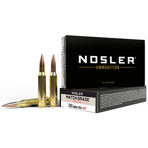 Nosler Ammo, 338 Lapua, 300 Grain, Match Grade, 20 Rounds