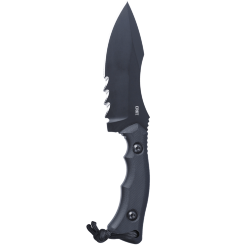 CRKT Bugsy Fixed Blade Outdoor Survival Knife w/Viff Serrations, Black