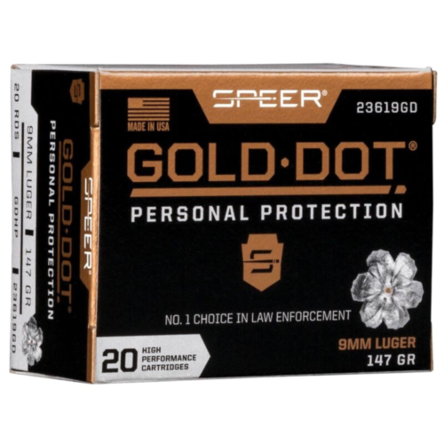Speer Ammo, Gold Dot Personal Protection 9mm 147 Grain HP, 20 Rounds — RDSC