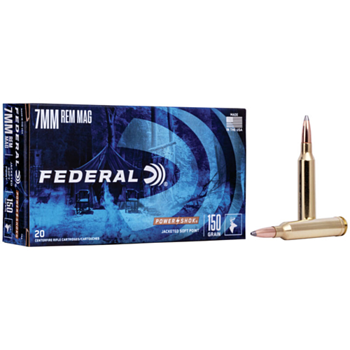 Federal Ammo, 7mm Rem Mag 150 Grain Power-Shok, 20 Rounds — RDSC