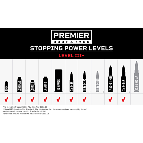 Premier Body Armor, Fortis Stand Alone 10X12 Plate, Shooters Cut, NIJ3